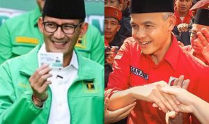 Siap Hadapi Pemilu 2024, PPP Rekomendasikan Sandiaga Uno Jadi Cawapres Dampingi Ganjar Pranowo Sandiaga Uno direkomendasikan oleh PPP sebagai bakal Cawapres mendampingi Capres PDIP, Ganjar Pranowo dalam Pemilu 2024 mendatang. Kolase foto Instagram/@sandiuno dan @ganjar_pranowo.