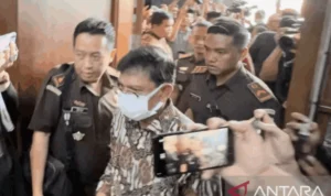 Sidang Perdana Johnny G Plate/Foto: Antara (Putu Indah Savitri)