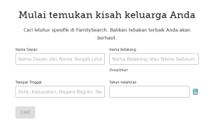 Cek Keturunan Online Gratis untuk Temukan Silsilah Keluarga, Begini Caranya! Tangkapan Layar Cek Keutunan Online/Sumber: familysearch.org
