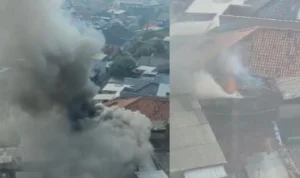 lokasi rumah terbakar di Sekelimus Bandung yang bergasil diabadikan warga. (instagram)
