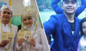 Kolase foto bocah yang dinikahi peserta KKN yang ditemuinya saat masaih kecil. (twitter)
