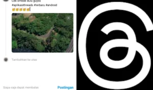 Aplikasi Threads dan Cara Download Lengkap IUntuk Android/ Kolase Aplikasi Threads dan Logo