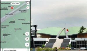 Gedung DPR RI viral disematkan beberapa nama berunsur tikus yang terpantau di Google Maps hingga viral di media sosial Twitter. Kolase foto Twitter @recehtapisayang dan ANTARA.