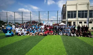 Para peserta kompetisi Mitra Cup 2023 usai mengikuti upacara pembukaan di GOM Bogor Utara, Kecamatan Bogor Utara, Kota Bogor, Sabtu (8/7). (Yudha Prananda / Jabar Ekspres)