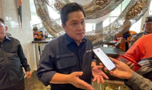 Ketua Umum PSSI Erick Thohir menyebutkan bahwa Stadion Si Jalak Harupat pasti lolos jadi venue Piala Dunia U-17. Jabar Ekspres/Agi.