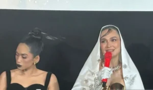 Luna Mauya ungkap pengalamannya saat kembali perankan sosok Suzzanna dalam film horor terbarunya berjudul Suzanna Malam Jumat Kliwon. ANTARA/Vinny Shoffa Salma.