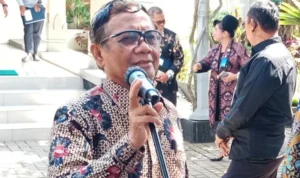 Menko Polhukam Mahfud MD menyebutkan bahwa PPATK menemukan 256 rekening milik pimpinan Ponpes Al Zaytun, Panji Gumilang. ANTARA/Luqman Hakim.
