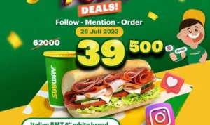 Promo Subway, Nikmati Kelezatan Fomo Deals Hanya Hari Ini! Promo Subway, Nikmati Kelezatan Fomo Deals Hanya Hari Ini!