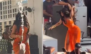 Cardi B dengan tegas membalas perlakuan kurang pantas disiram air dari penonton tersebut