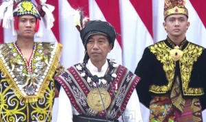 Baju Adat Tanibar yang dikenakan Presiden Jokowi saat menghadiri SIdang Tahunan MPR. (tangkapan layar Channel Youtube Sekretaris Presiden)