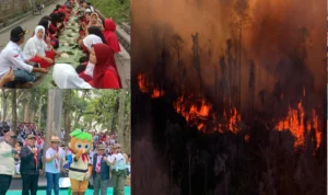 KILAS KEMARIN: Warga Cidurian Utara Botram Massal Sepanjang 400 Meter Meriahkan HUT RI hingga Kebakaran Hutan di Jambi yang Melahap 229 Hektar