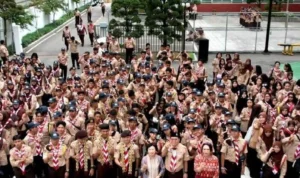 Ist. Proses evakuasi peserta Jambore Pramuka Sedunia ke- 25, di Korea Selatan. Foto. Instagram Pribadi Atalia Praratya.