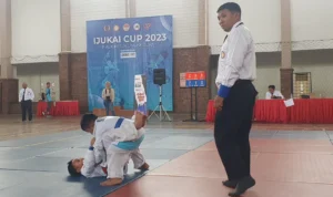 Kejurnas INUKAI Cup 2023 digelar di Kostrad Cilodong Depok, Jawa Barat adu kemampuan 128 atlet Jiu Jitsu ikuti. Jabar Ekspres/Rubiakto.