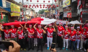 Iring-iringan Kirab Merah Putih di Bogor