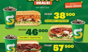 Promo Subway Dalam Santuy Deals Khusus Pengguna BRI!