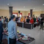 Perwakilan parpol peserta Pemilu 2024 di Kota Bogor bersama unsur Forkopimda Kota Bogor dan penyelenggara Pemilu serentak membacakan ikrar Deklarasi Damai Pemilu 2024. (Yudha Prananda / Jabar Ekspres)