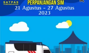 Jadwal SIM Keliling Kota Bandung Hari Ini (21 Agustus – 27 Agustus 2023)