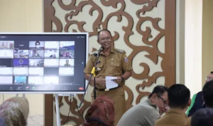 Pj Wali Kota Cimahi Dikdik S Nugrahawan dalam acara sosialisasi trasnformasi ASN.