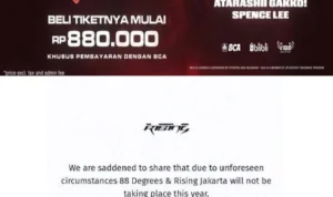 Konser 88 Degrees And Rising di Jakarta Tahun Ini Harus Dibatalkan, Ini Alasannya Konser 88 Degrees & Rising di Jakarta Tahun Ini Harus Dibatalkan, Ini Alasannya