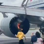 Penampakan mesin pesawat China Air yang mengalami kebakaran. (instagram)