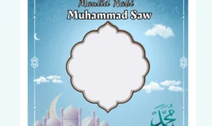 Salah satu desain Twibbon Maulid Nabi Muhammad SAW tahun 2023.