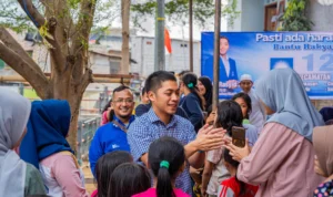 Caleg DPR RI Dapil Jabar 1 dari PAN Rasyid Rajasa saat menjadi narasumber pada acara talk show kewirausahaan di Miko Mall, Kopo, Bandung (27/9/2023).