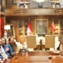 AHY dan SBY menyampaikan dukungannya pada pertemuan dengan Capres Prabowo Subianto menjelang Pilpres 2024. ANTARA/HO- Siaran Resmi Partai Demokrat.