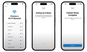 Model iPhone 15 dengan eSIM Hanya di AS