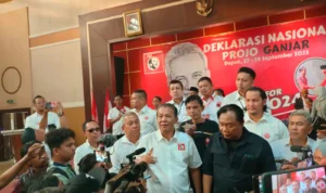 Relawan Projo Ganjar saat deklarasi di Kota Depok. Rubiakto/Jabar Ekspres