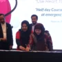 Direktur RSUD Al Ikhsan dr.Dewi Basmala (dua dari kanan) bersama Kadinkes Jabar dr.Raden Vini Adiani Dewi (paling kanan) saat penandatanganan MoU di Bandung, Sabtu (30/9)