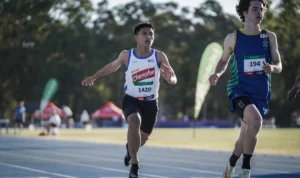 Yogi dari SMAN 1 Surade, Sukabumi sabet juara 100 meter putra pada Energen Champion SAC Indonesia 2022 West Java Qualifiers. Dok. Istimewa.