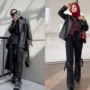 Ide Outfit Nonton Konser Hijab, Kombinasi Jaket Kulit/ Kolase Instagram @sorayaulfa15 dan @babyylisa_