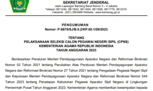 Pengumuman CPNS Kemenag 2023/ Tangkap Layar Laman Kemenag