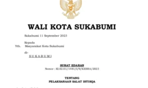 Kemarau Masih berlangsung, Pemkot Sukabumi Imbau Umat Muslim Laksanakan Shalat Istisqa