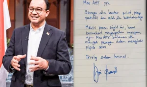 Isi Surat Anies Baswedan ke AHY Diungkap Sekjen Demokrat, Mencuat di Tengah Isu Majunya Cak Imin Sekjen Partai Demokrat, Teuku Riefky Harsya mengungkap surat dari Anies Baswedan kepada AHY terkait Cawapres. Kolase foto Instagram/@aniesbaswedan dan JPNN.