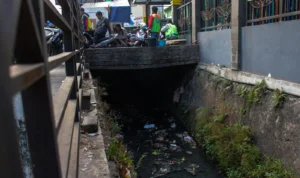 Menuju Puncak Kemarau 2023 Volume Air Sungai Mulai Menyusut, Camat Cileunyi Bandung Imbau Warga Jangan Panik Sungai Cijambe di Desa Cinunuk, Kecamatan Cileunyi, Kabupaten Bandung volume airnya mulai menyusut dan jadi tempat sampah liar. (Pandu Muslim/Jabar Ekspres)