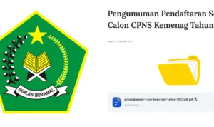 Syarat CPNS Kemenag 2023/ Kolase Laman Kemenag RI
