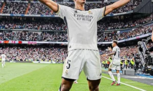 Jude Bellingham akhirnya bisa berselebrasi di depan publik Real Madrid
