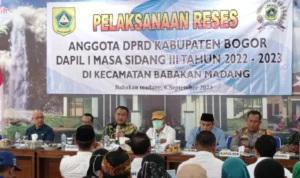 Reses Sidang III di Babakan Madang, Ketua DPRD Rudy Susmanto Pastikan Aspirasi Warga Terserap Ketua DPRD Kabupaten Bogor, Rudy Susmanto mengatakan telah menyerap aspirasi warga Babakan Madang, Kabupaten Bogor dalam reses sidang III periode 2022-2023./ Sandika Fadilah