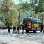 Tim Unit Gen Gegana Polda Jabar saat melakukan penanganan bom, Rabu 13 September 2023.(Jabar Ekspres / Dedi Suhandi)