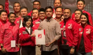 Surat pengangkatan Kaesang sebagai Ketum PSI dibacakan oleh Wakil Ketua Dewan Pembina Partai Solidaritas Indonesia Grace Natalie Louisa. /Istimewa