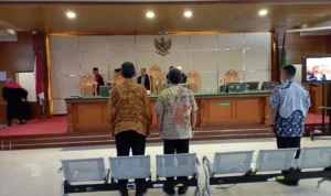 Sidang lanjutan kasus suap program Badung Smart City yang melibatkan sejumlah pejabat negara kembali digelar di PN Bandung, Rabu (27/9) pagi.
