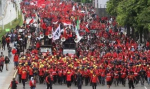 Demo buruh di jakarta