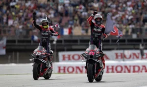 Espargaro dan Vinales Puas Aprilia Racing Dominasi Podium di MotoGP Catalunya