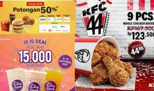 Promo 10.10 dari berbagai resto siap saji.