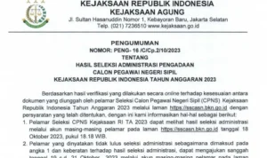 Pengumuman Hasil Seleksi Administrasi CPNS Kejaksaan 2023 Hari Ini Pukul 18.18 WIB, Segera Nantikan!/ Tangkap Layar Laman Biro Kepegawaian Kejaksaan
