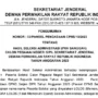 Pengumuman Hasil Seleksi Administrasi CPNS Sekjen DPR RI/ Tangkap Layar Pengumuman di dpr.go.id/cpns