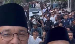 Riuh! Pendukung Anies-Cak Imin Padati Gedung KPU RI Riuh! Pendukung Anies-Cak Imin Padati Gedung KPU RI