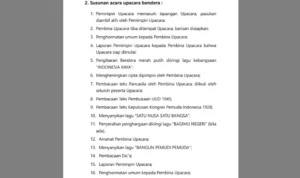 Susunan Upacara Bendera Sumpah Pemuda PDF 2023/ Tangkap Layar Pedoman Pelaksanaan Hari Sumpah Pemuda ke 95 Tahun 2023