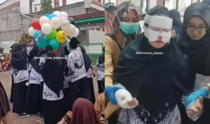 Detik-detik balon gas meledak diperingatan hari guru (instagram @peristiwa_bekasi)